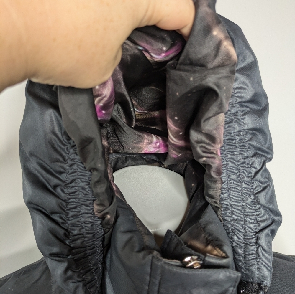 Kappa black goose down filled mid length winter hooded puffer coat L - Picture 6 of 16